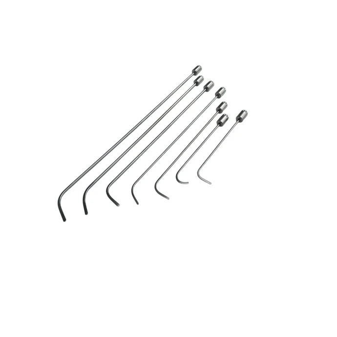 7-Piece 360° Rotating Professional PDR Rod Set – White Steel Paintless Dent Repair Tools - Auto Equipment International