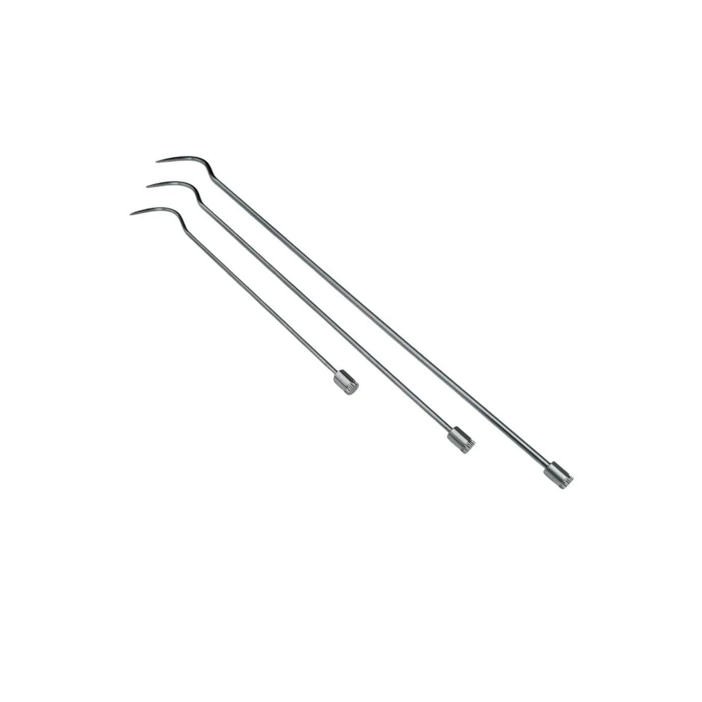 S-Curve Dent Repair Rods set by Auto Equipment International, featuring 360-degree rotation, 3 pieces in varying lengths.