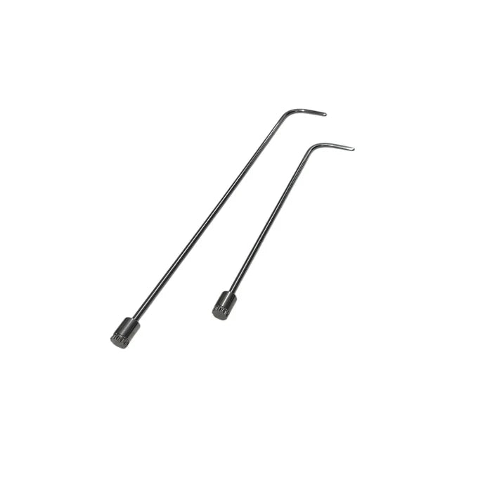 2-Piece 360° Rotatable Single Bend Thick Round Tip White Steel PDR Tools - Auto Equipment International