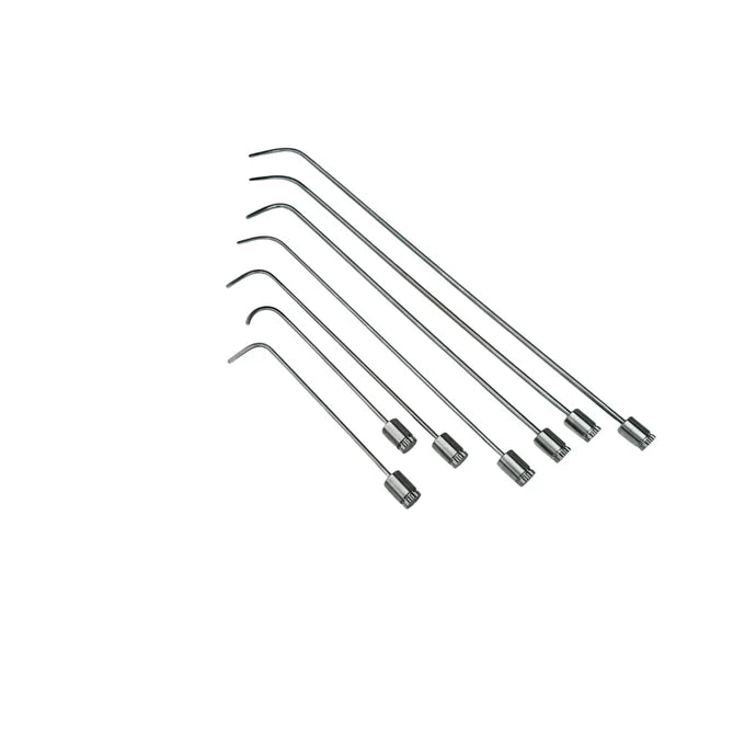 7-Piece 360° Rotating Professional PDR Rod Set – White Steel Paintless Dent Repair Tools - Auto Equipment International