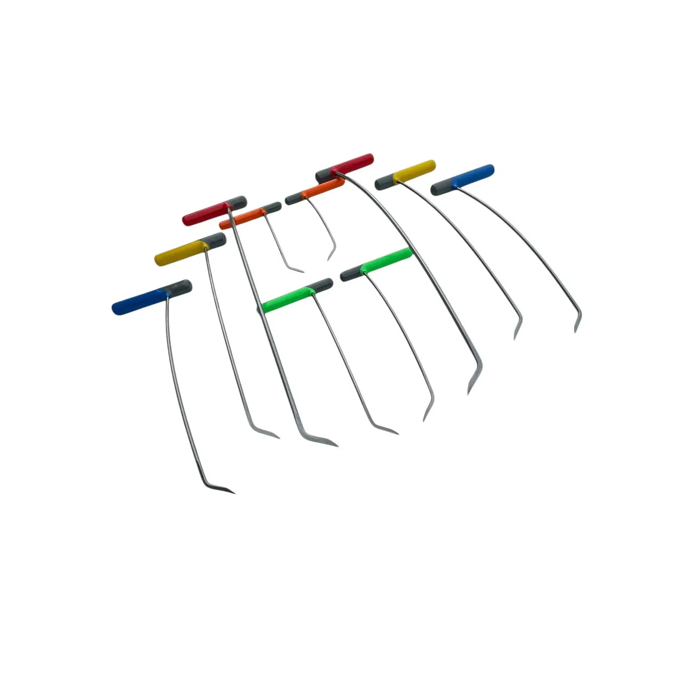 10-piece sharp tip single bend steel set from Auto Equipment International, showcasing various tool sizes and shapes.