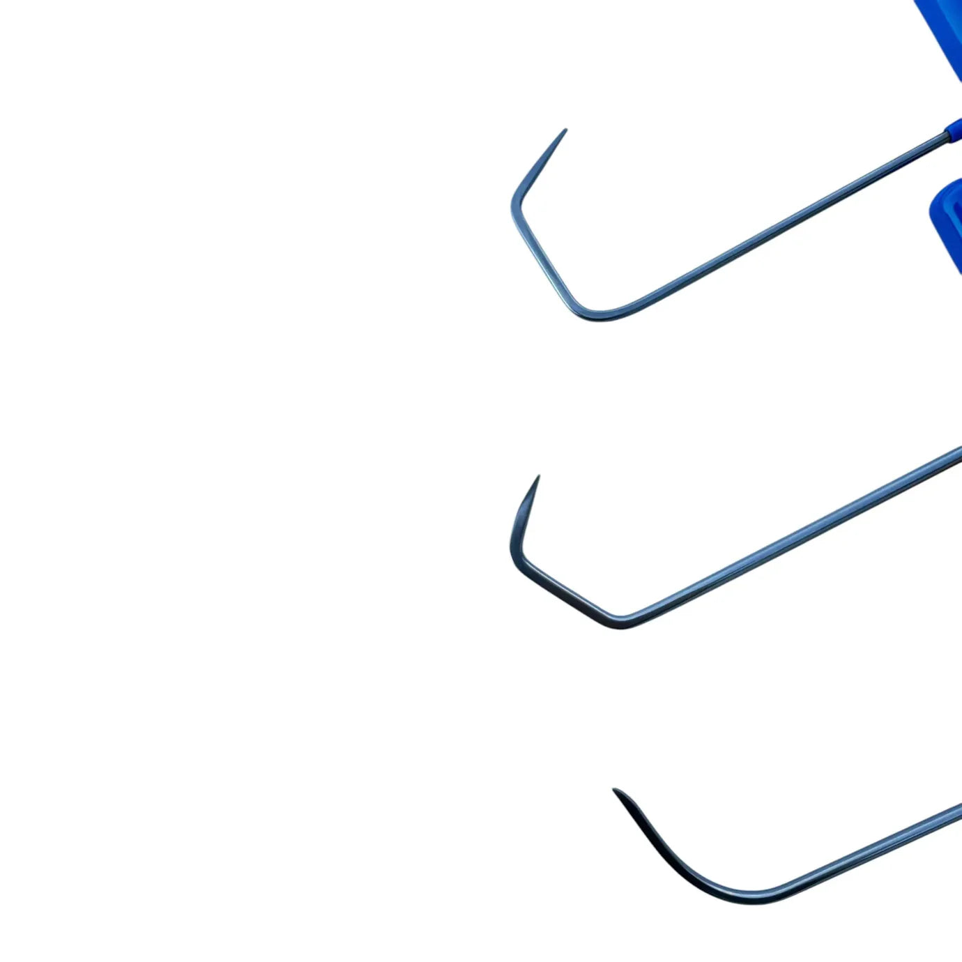 3-piece mini sharp tip bend steel PDR tools set for paintless dent repair by Auto Equipment International.