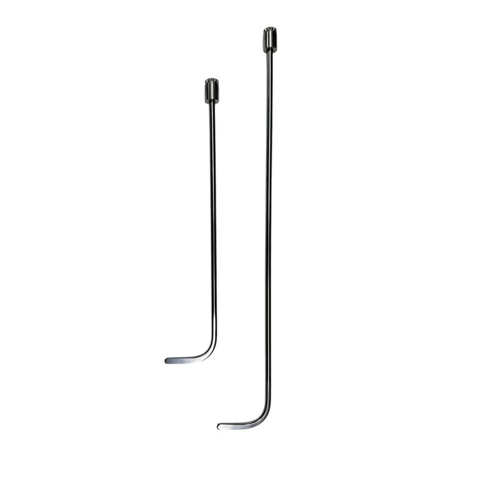 2-Piece 360° Rotatable Single Bend Thick Round Tip White Steel PDR Tools - Auto Equipment International