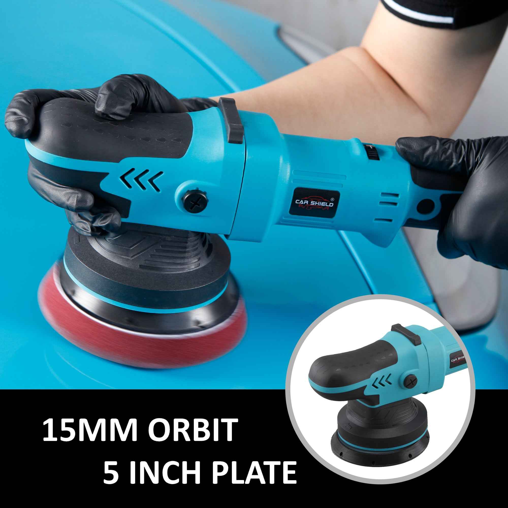 Car Shield 5 Inch 15mm 18V DC DA Paint Correction Machine