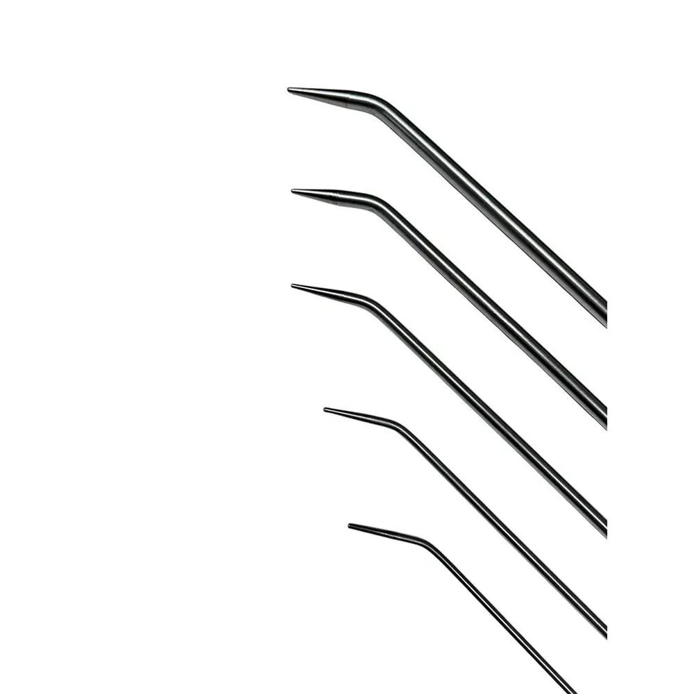 Aluminum handle steel dent rod set from Auto Equipment International, showcasing various rod shapes and sizes for auto repairs.