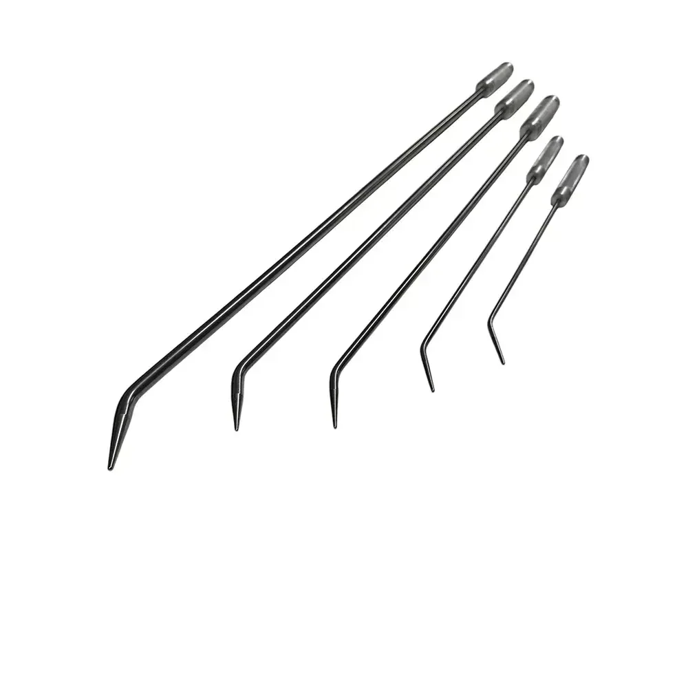 Aluminum handle steel dent rod set by Auto Equipment International, featuring various rods for auto body repair.