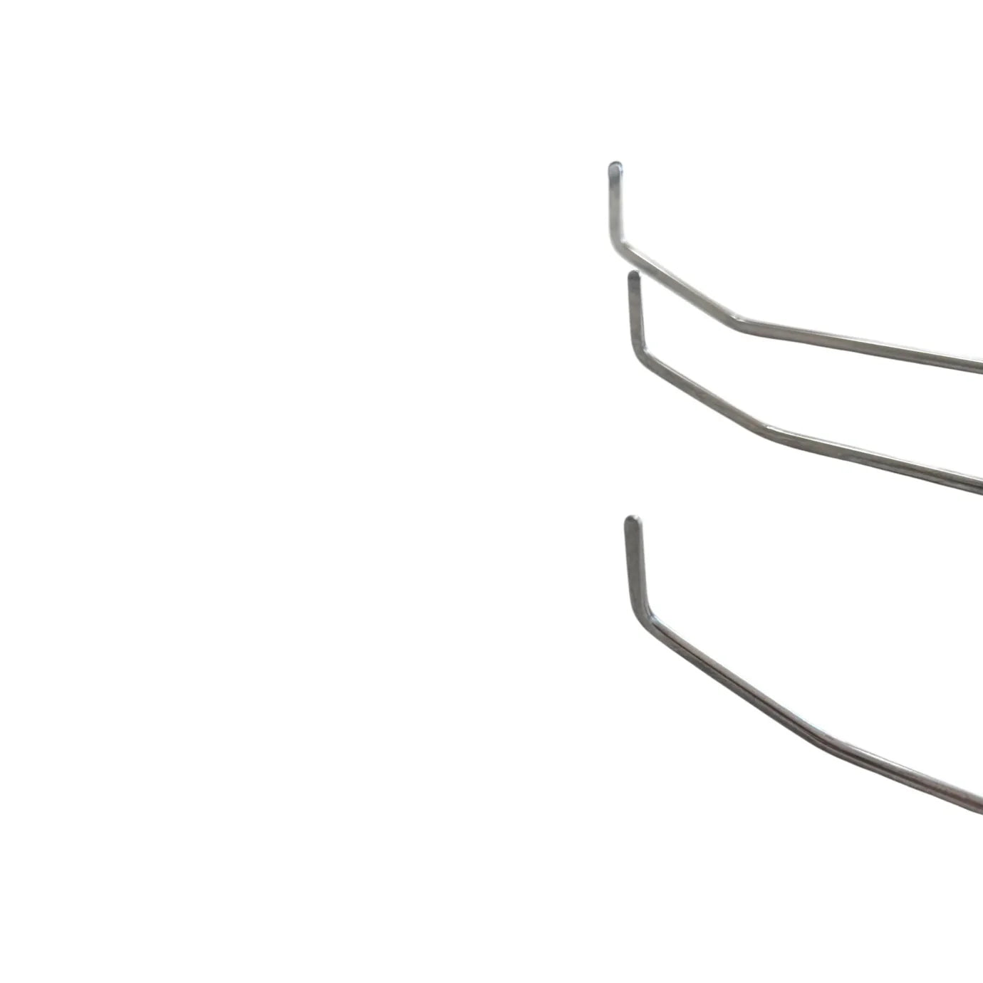 Double and single bend round tip steel PDR tools by Auto Equipment International for paintless dent repair.