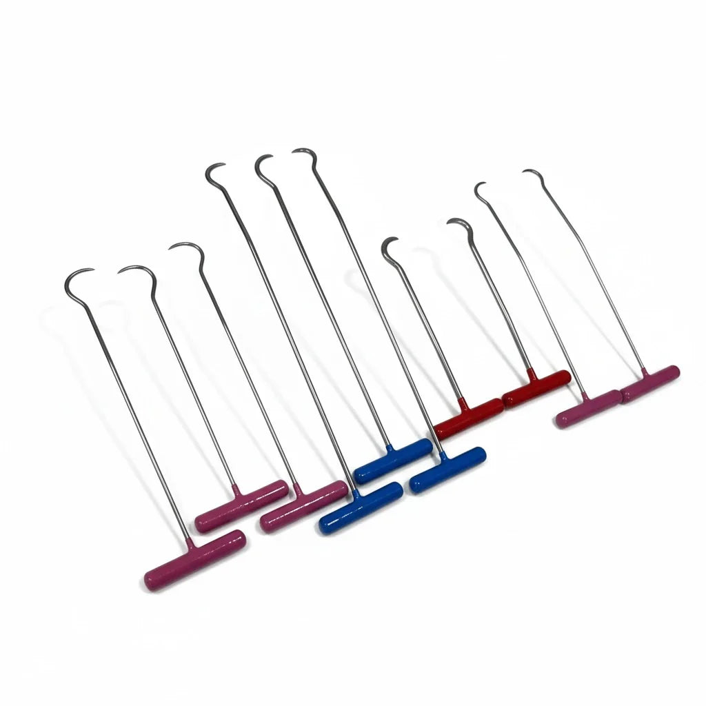 10-piece curved rod set by Auto Equipment International, featuring question-mark shapes for paintless dent repair use.