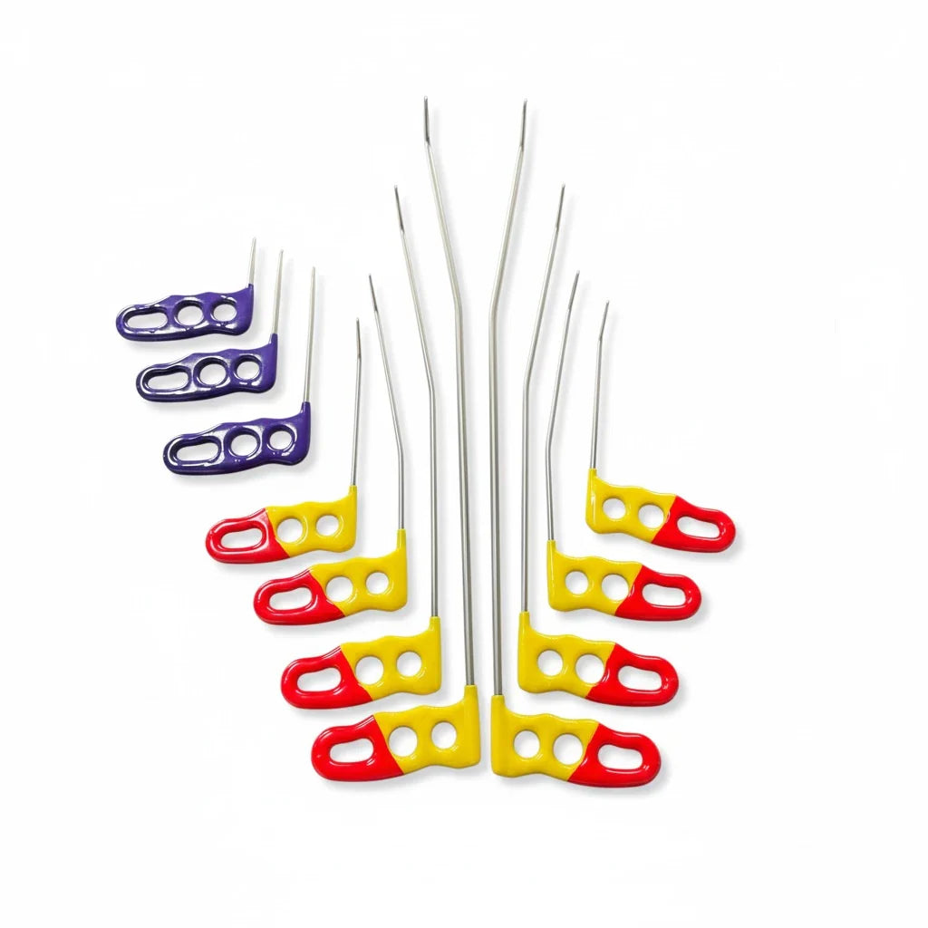 11-piece 6 mm dent rod set by Auto Equipment International, showcasing various metal rods for automotive repair.