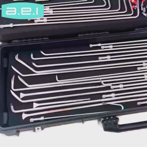 22" Cordless 6 Strip 18v LED Lamp + Adjustable Height Light Stand + 55pc Removable Handle Hardened Steel PDR Set